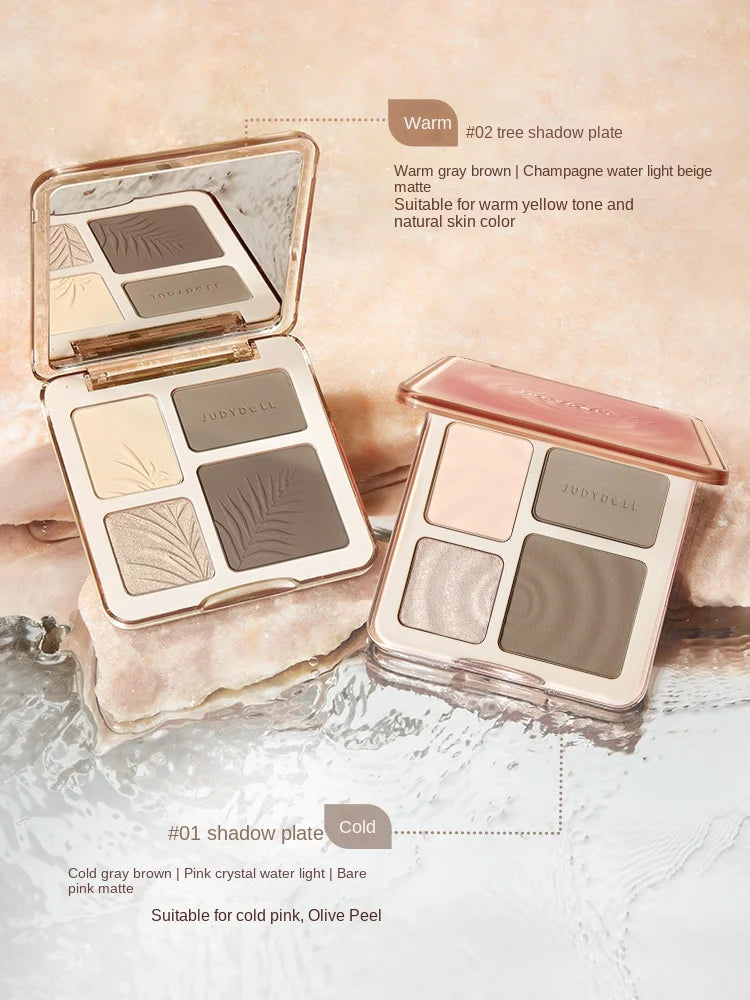 Judydoll 3D Highlighter Contour Bronzer Palette Nude Makeup Natural Color Rendering Long-Lasting Waterproof Cosmetics