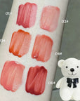 Water Light Stain Lip Gloss Mirror Glass Lipstick Cute Bear Keychain Lip Glazes Long-lasting Waterproof Matte Lip Tint Cosmetics