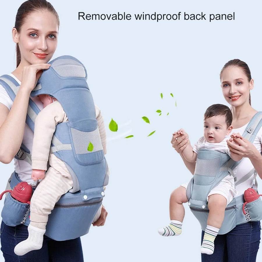 Ergonomic Baby Carrier Backpack: Front-Facing Infant Hipseat, Kangaroo Baby Wrap Sling, Travel-Friendly Design