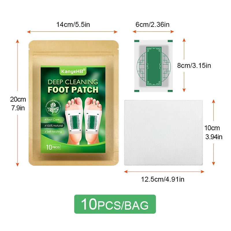 10pcs=1bag Bamboo Foot Patch Deep Cleaning Body Detox Clearing Damp Detox Foot Patch Healthcare Improve Sleep Bad Breath W029