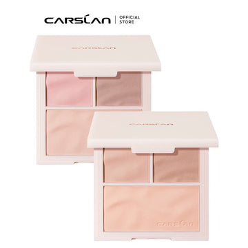 CARSLAN 3 Colors Plumper Blush Palette Longlasting Brighten Contour Makeup