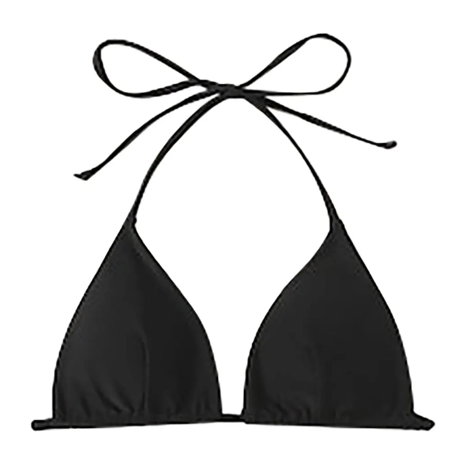 Black Bikini Tops Sexy Women Solid Bra Backless Sleeveless Swimming Crop Top