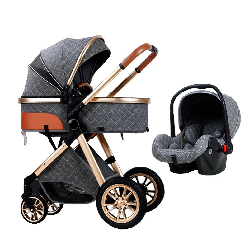 2024 New baby stroller High landscape 3 in 1 baby carriage Luxury Baby Pushchair Baby Cradel Infant Carrier kinderwagen baby car