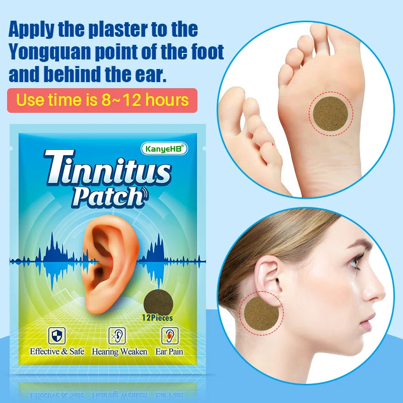 72pcs=6bag Tinnitus Patch Ears Acupoint Stickers Tinnitus Plaster Dizziness nausea Otitis Media Ear Buzzing Sound Ear Pain A1029