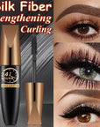 Waterproof Silk Fiber Lengthening Curling Long Lasting Black Silk Fiber Mascara Makeup Black