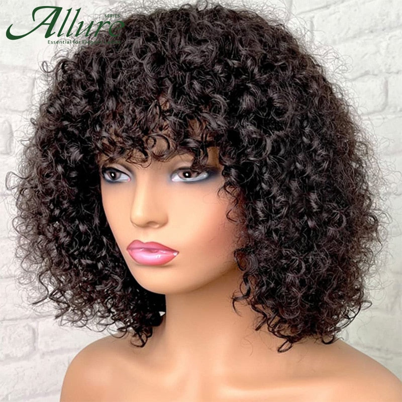 Natural ALLURE Curls with a Jerry Curly Wig With Bangs