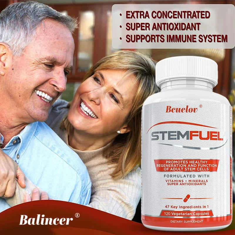 STEMFUEL Promotes Healthy Regeneration Stem Cells Formulated With Vitamins 120 Vegetarian Capsules