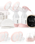 NCVI Double Electric Breast Pump: 4 Modes & 9 Levels, Includes 4 Size Flanges & 10pcs Breastmilk Storage Bags