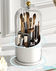 360° Rotating Makeup Brush Holder With Lid Luxury Cosmetic Organizer Lipstick Eyebrow Pencil Holder Eye Shadow Storage Box