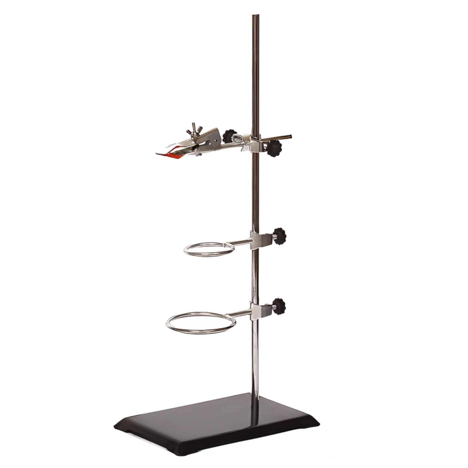 Laboratory Support Stand Set | Adjustable Retort Stand with Clamps & Rings