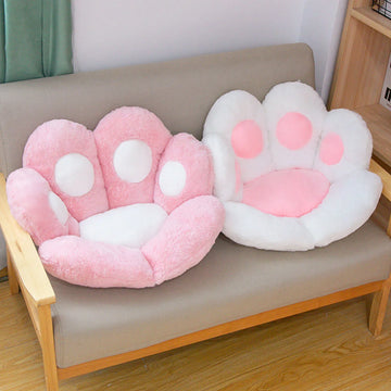 Chair Cushions Cute Cartoon Cat Paw Shape Plush Seat Cushions for Home Office Hotel Cafe Circular Cushion Home Decorations Gift