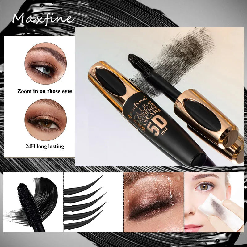 MAXFINE 5 Color Mascara Lash Thick Curling waterproof Lasting Lash Dyeing Cream