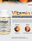 Bcuelov Collagen Vitamin C Support For Healthy Hair, skin, Nail 120 Capsules Dieatary Suppllement