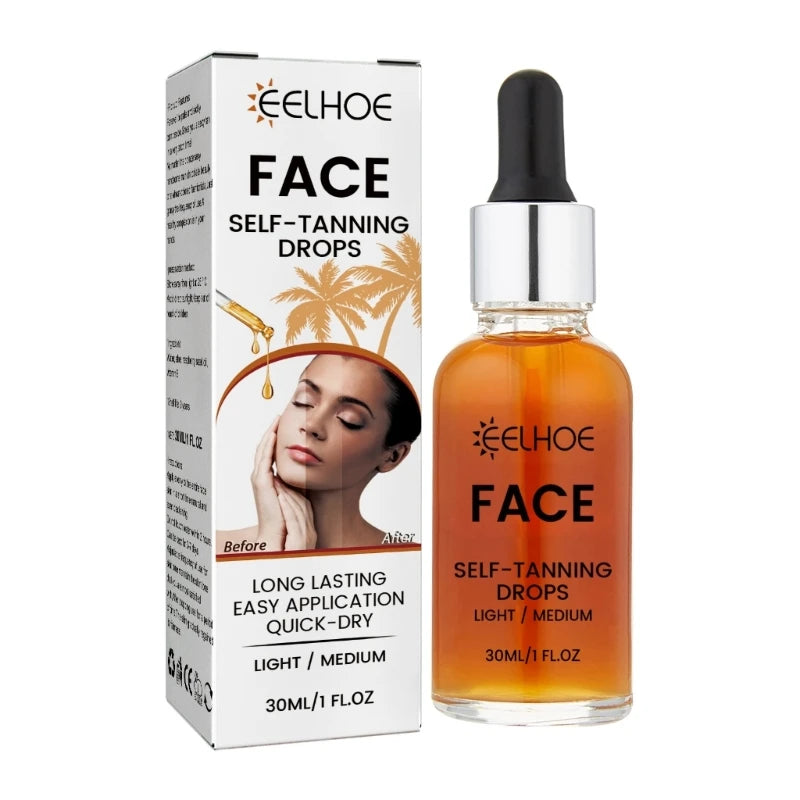 EELHOE Face Self-Tanning Drops Long Lasting Easy Application Quick-Dry 30ml / 1 FL.OZ