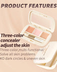 Judydoll Three-Color Concealer Palette Blemishes Spots Acne scars Covering Tear troughs Filling