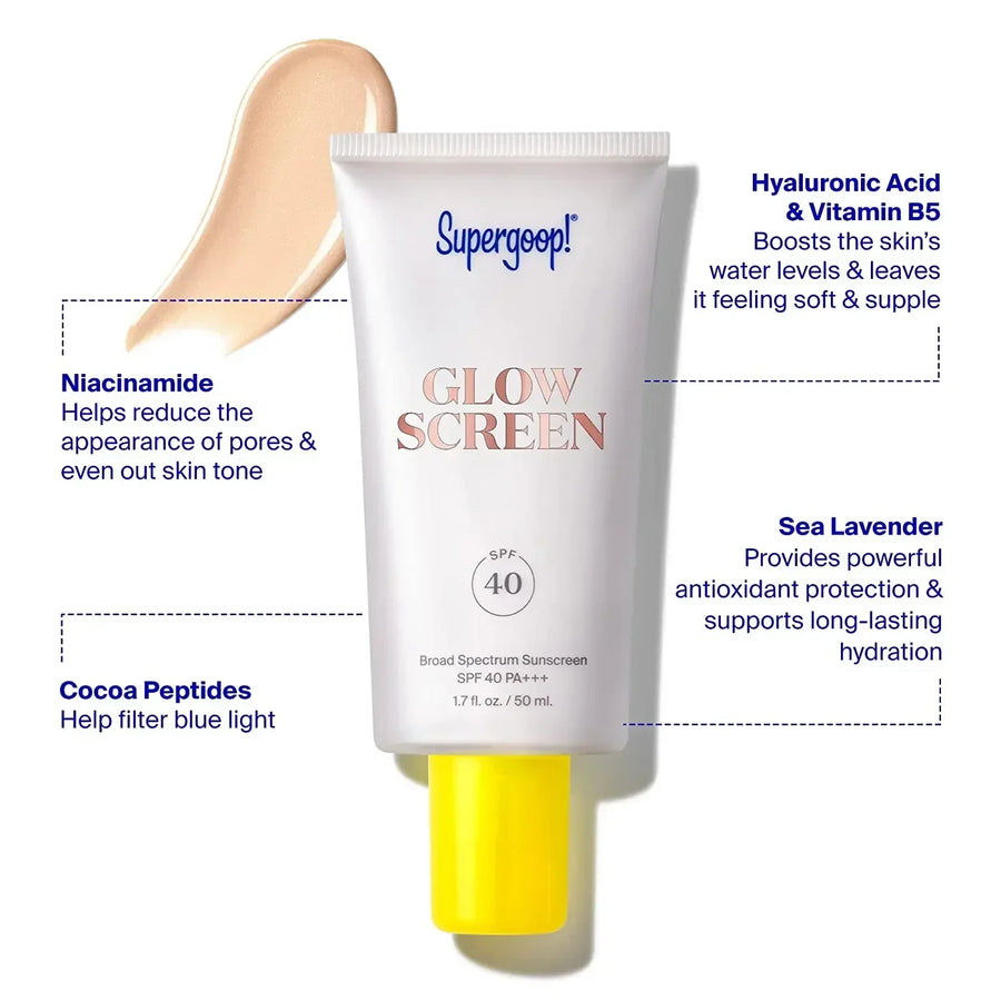 Supergoop  Glowscreen Unseen Sunscreen Broad Spectrum Face Beauty Health Make Up Maquiagem