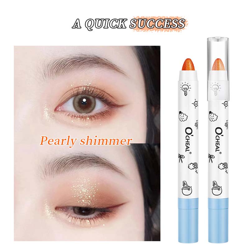 OCHEAL Glitter Eyeshadow Stick Pen Wooden Color Tea Brown