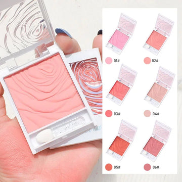 Rose Embossed Blush Palette 6 Colors Cheek Tint Blusher Powder Natural Face Makeup Matte Peach Pink Tint Contour Rouge Cosmetics