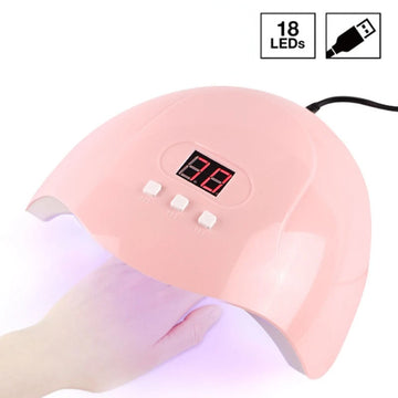 Portable Pink Nail Dryer Machine UV LED Lamp Timer USB Cable Home Use LED Nail Lamp Tool