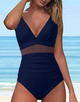 Split Swimsuit Summer Swimwear Solid Color High Waisted Bathing Bikini Set