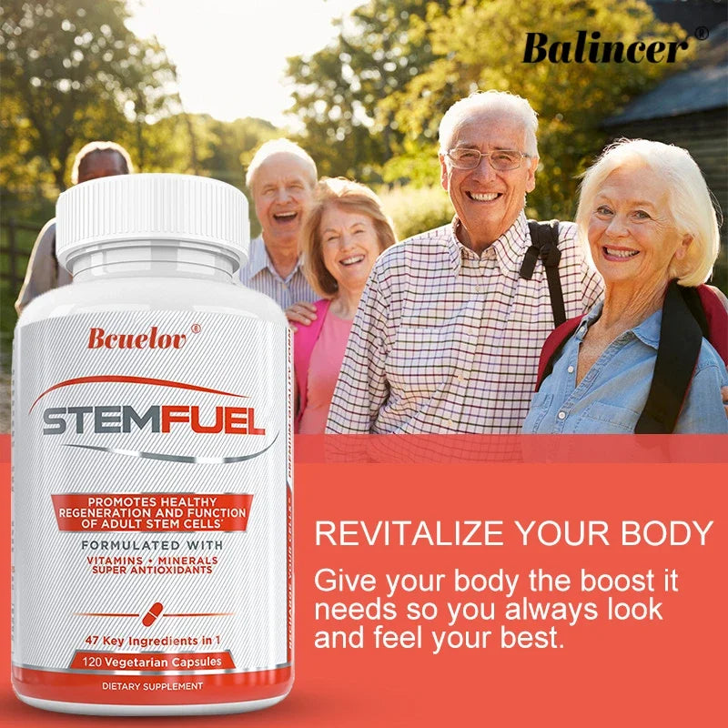 STEMFUEL Promotes Healthy Regeneration Stem Cells Formulated With Vitamins 120 Vegetarian Capsules