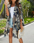 Summer Cover-ups Women Printed Cardigan Female Sunscreen Swimwear Beachwear  Bikini Holiday Cover Up