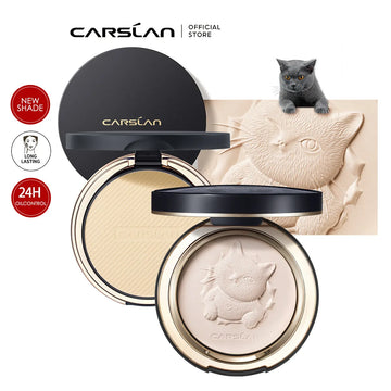 CARSLAN 24H Oil Control Translucent Pressed Powder Compact Foundation  Face Makeup