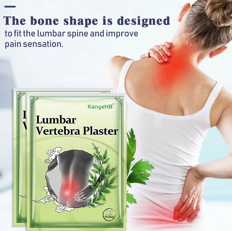 24pcs=2bagsLumbar Pain Relief Patch Arthritis Waist Muscle Strain Back Pain Plaster Self-heating Wormwood Joint Stickers A584