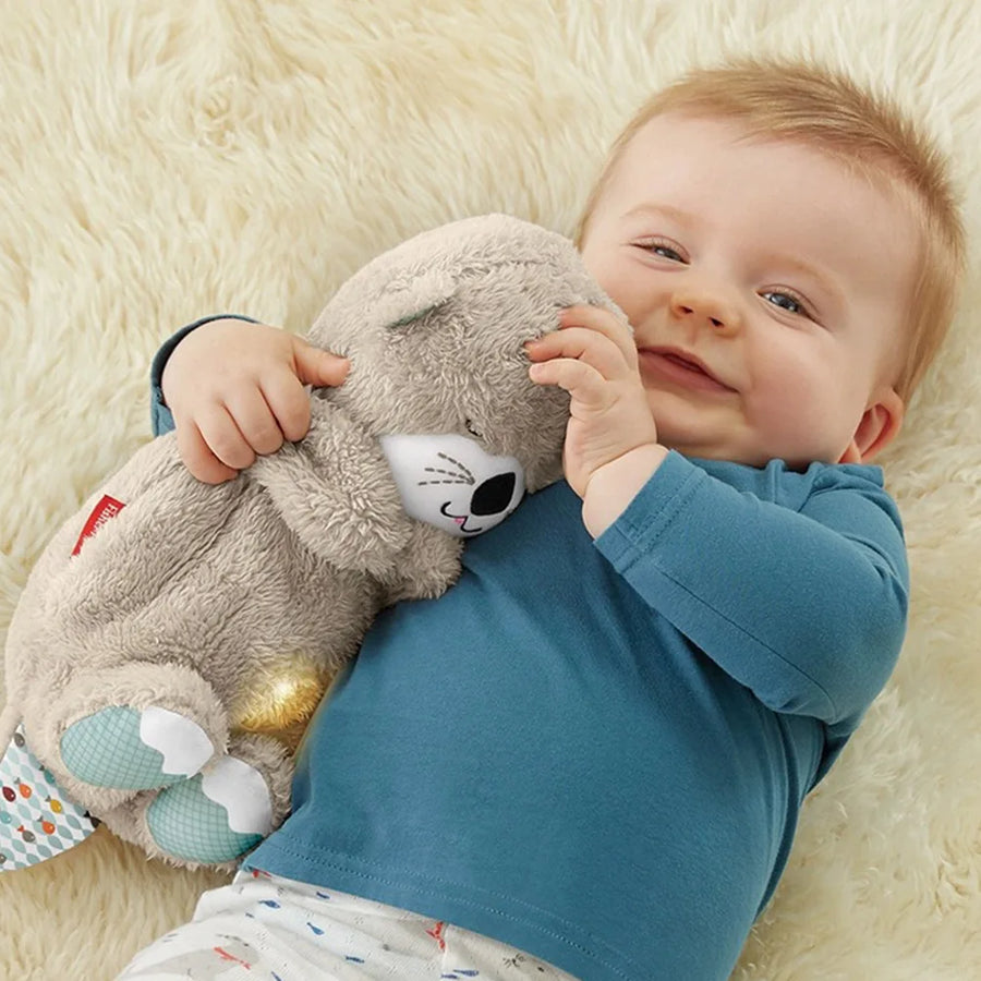 Baby Breath Bear Soothing Otter Plush Toy: Child Soothing Music Sleep Companion with Sound and Light, Ideal Gift