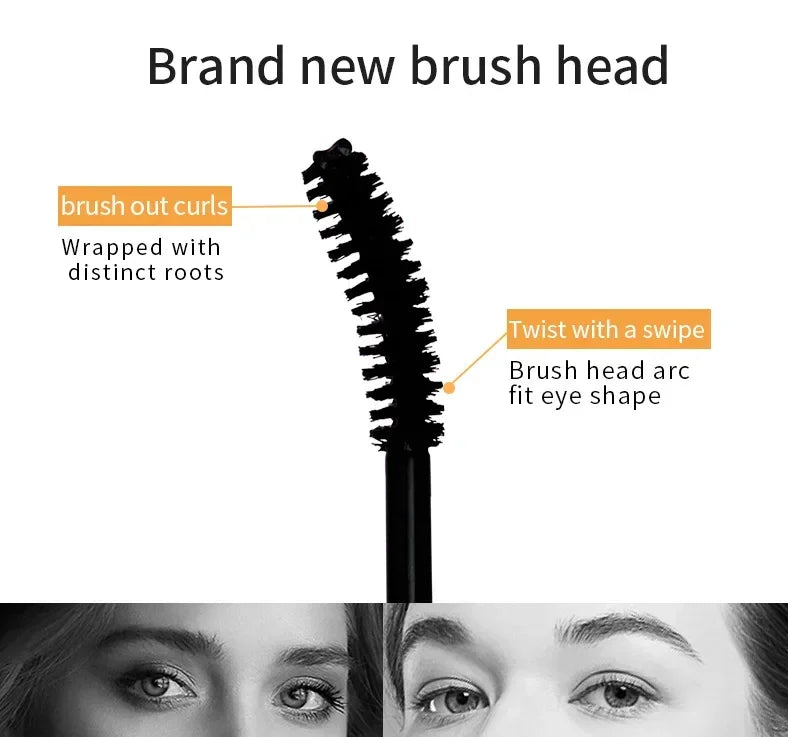 Waterproof Black Mascara,  4D,  Curling,  Thick,  Quick Drying Non-blooming Mascara