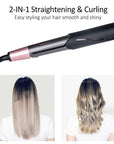 2 in 1 Hair Straightener And Curler Twist Straightening Curling Iron Professional Negative Ion Fast Heating Styling Flat Iron