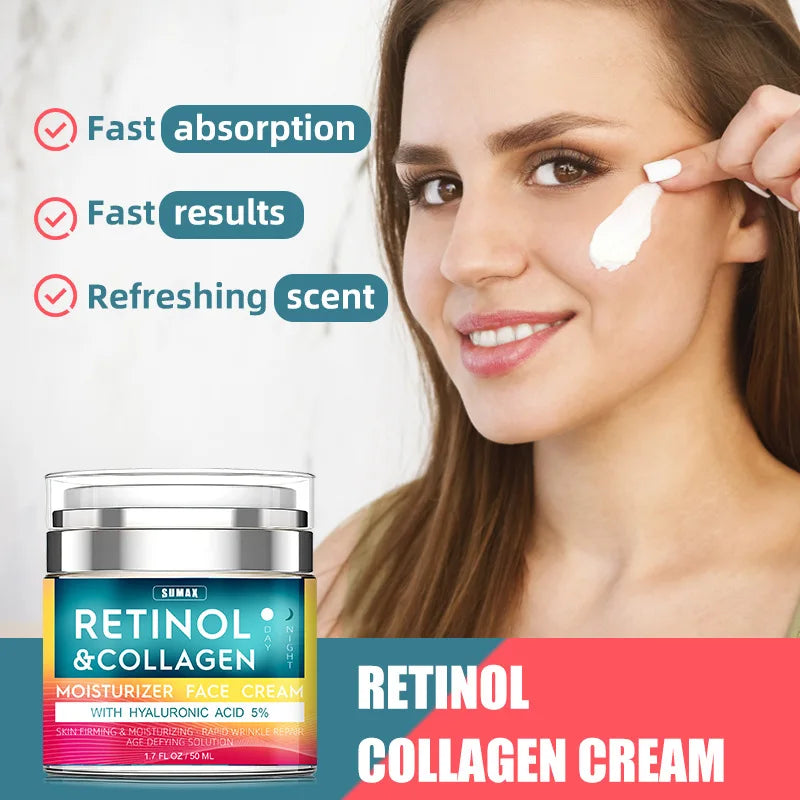 Retinol Collagen Moisturizing  Face Cream with Hyaluronic Acid