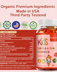 Kids Gummies with Omega DHA Vitamin C Supports Brain Function Vision and Heart