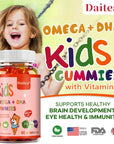 Kids Gummies with Omega DHA Vitamin C Supports Brain Function Vision and Heart