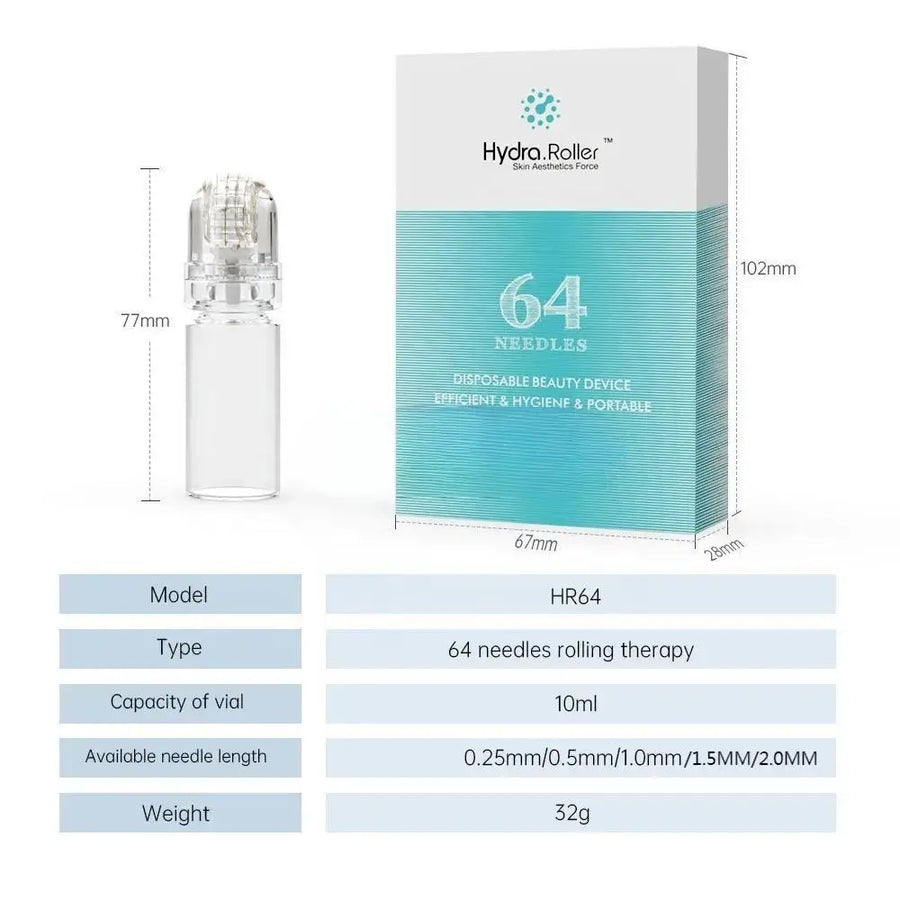 High Hydra Roller 64 Pins Micro Titanium Skin Care  Roller Serum Reusable