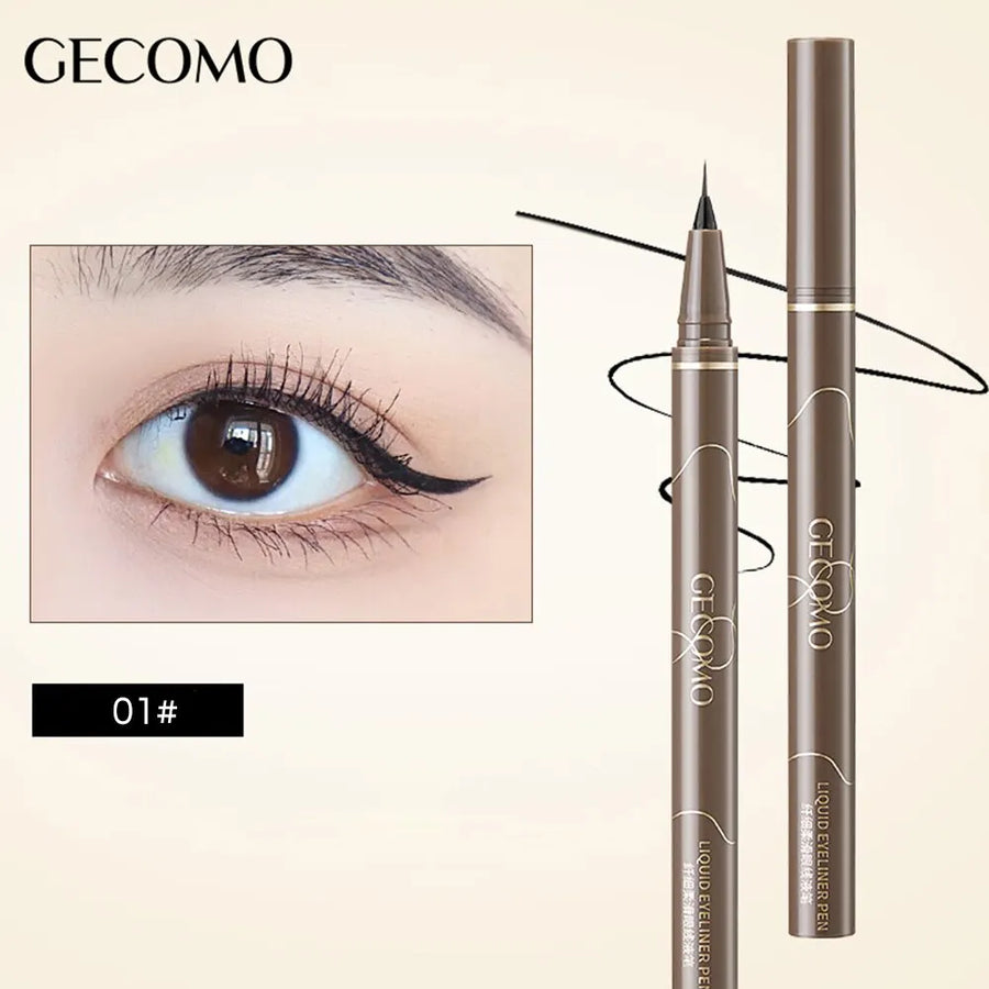 GECOMO Liquid Eyeliner Waterproof Quick Dry Long Lasting Color Eyeliner Pencil 0.01mm