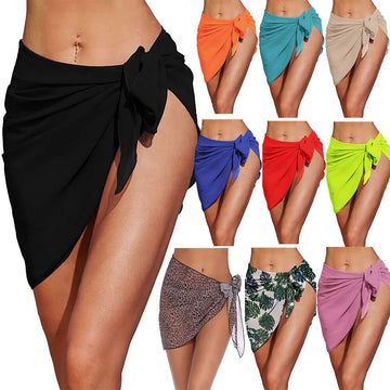 Women Short Sarongs Swimsuit Coverups Beach Bikini  Skirt Chiffon for Swimwear