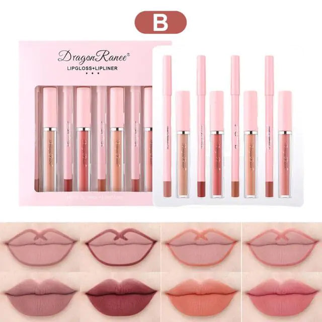 Lip Gloss Lip Liner Pen Set 4Pcs