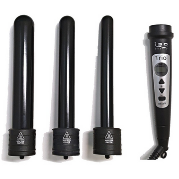 Cool Tip Curling Iron Set - Black 19mm, 25mm, 32mm with Digital LCD Temp Display, Protective Glove, Magnet Box