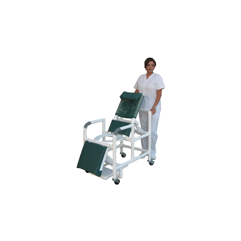 Shower Chair Reclining Open PVC Elongated Front (ELR) – Adjustable & Accessible Bathing Chair