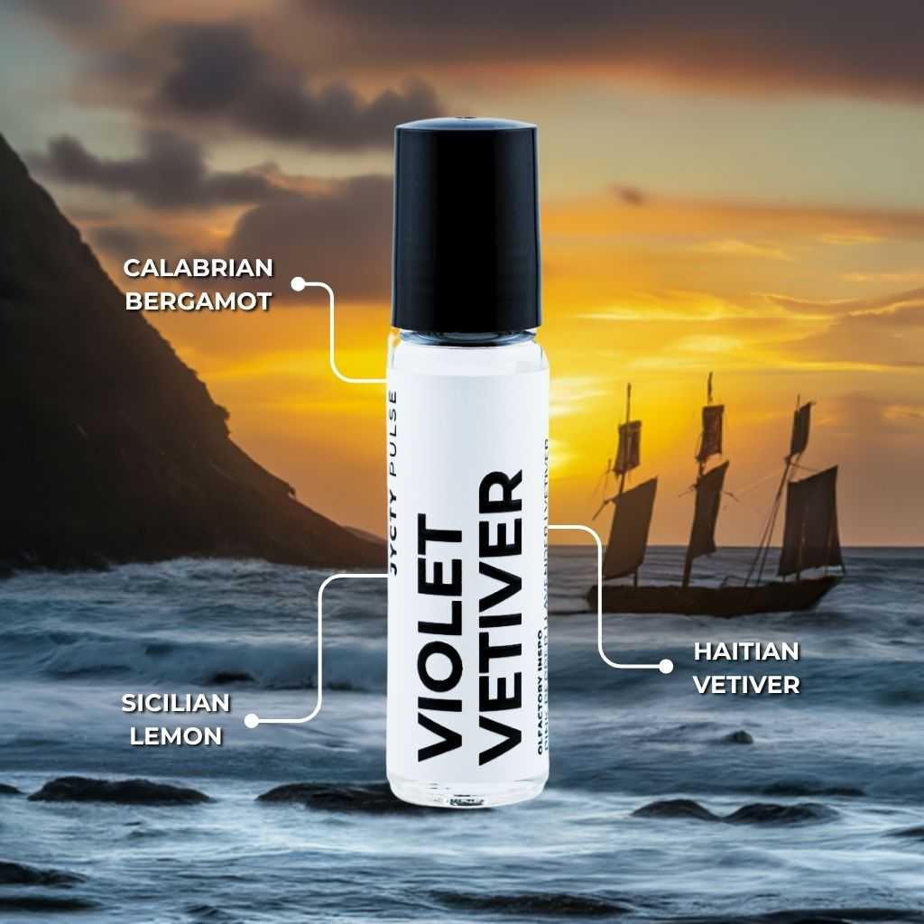 VIOLET VETIVER Perfume Oil – Inspired by Viking, 10ml Roll-On
