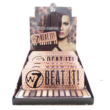 W7 BEAT IT Natural Nudes Eye Colour Palette Display Set, 6 Pieces plus Display Tester - Free Shipping