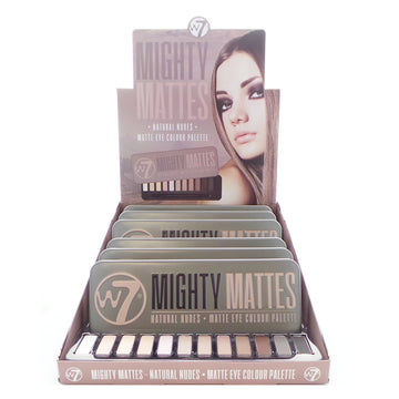 W7 Mighty Mattes Natural Nudes Matte Eye Colour Palette Display Set, 6 Pieces plus Display Tester - Free Shipping