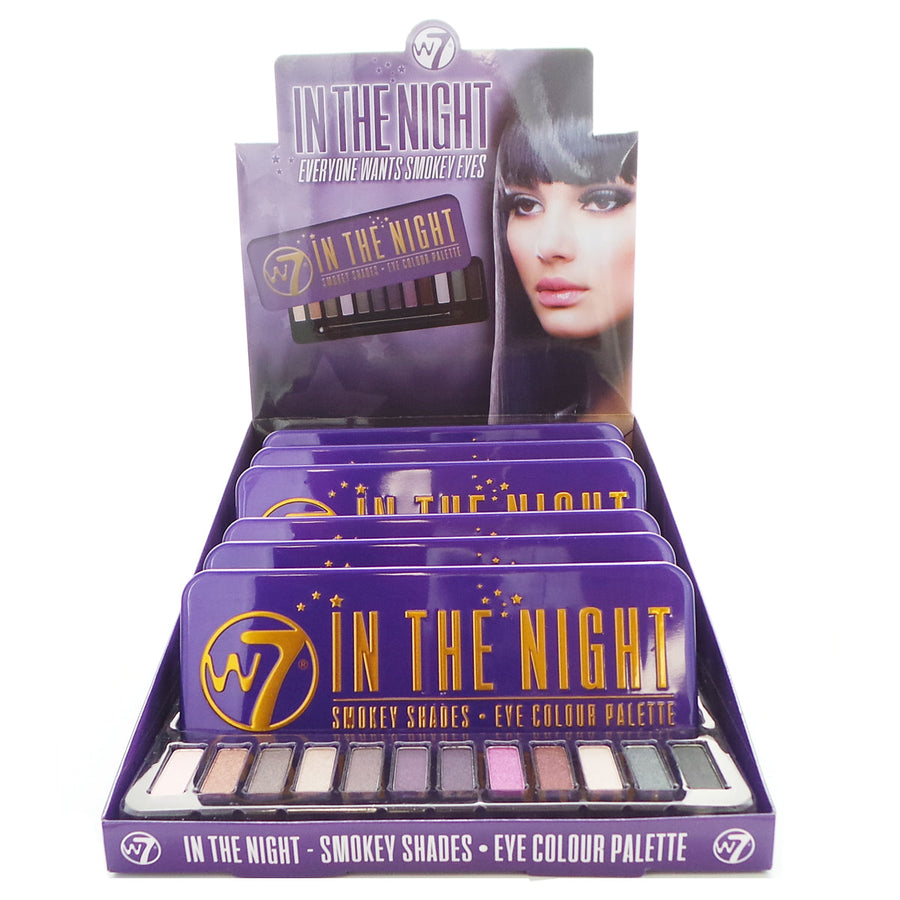 W7 In The Night Smokey Shades Eye Colour Palette Display Set, 6 Pieces plus Display Tester - Free Shipping