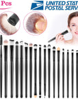 20 pcs Makeup Brushes Set Eye Shadows Face Foundation Brushes Cruelty-Free Synthetic Fiber Bristles Powder Liquid Cream Cosmetics Blending Brush Tool