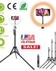 10in LED Selfie Ring Light Dimmable 120 LEDs Makeup Ring Lights w/ Adjustable Tripod Stand Cell Phone Holder USB Powered For YouTube Video/Live Stream