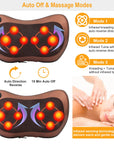 Back Neck Massage Pillow Thermotherapy Kneading Manipulation Massager Car Massage Pillow w/ Cigarette Charger Adapter Pain Relief Relaxing For Home Tr