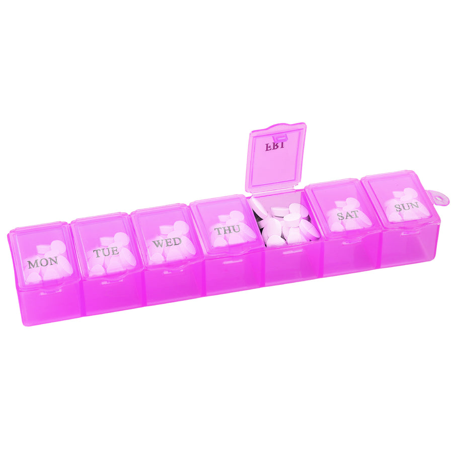 Weekly Pill Organizer 7 Day Pill Planner BPA Free Pill Box Case with 7 Compartments for Vitamins Medication Supplements