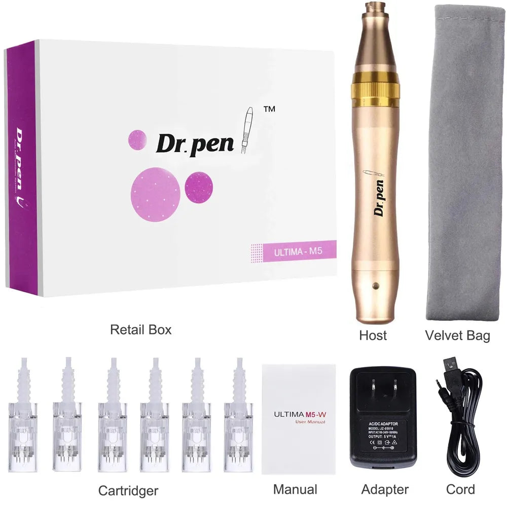 M5C Dr. Pen Professional Microneedling Device – Adjustable Needle Depth, Skin Rejuvenation, Anti-Aging & Acne Scar Treatment