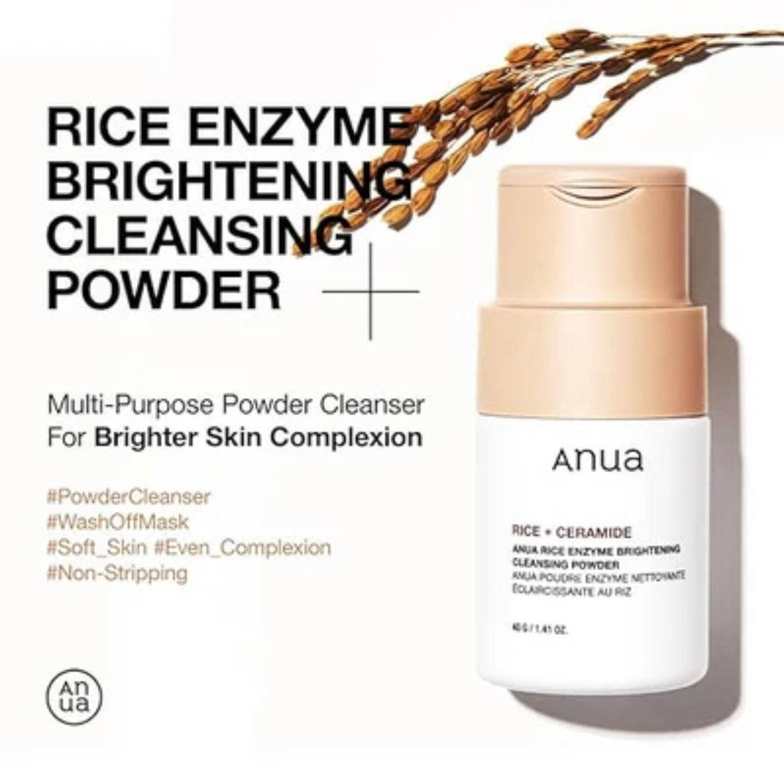 ANUA Rice Enzyme Brightening Cleansing Powder (40g)